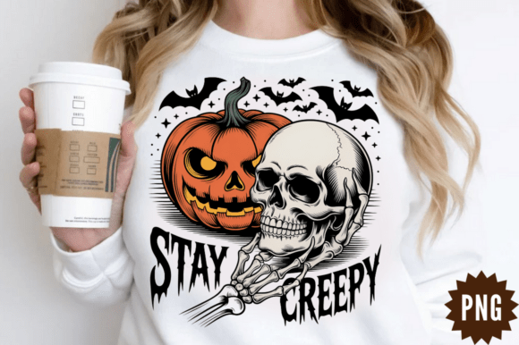 Download Retro Dripping Stay Creepy Pumpkin PNG - Png Collection